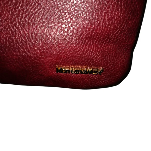 Montana West Crossbody Bag Western Strap Pockets Burgundy - Picture 4 of 11